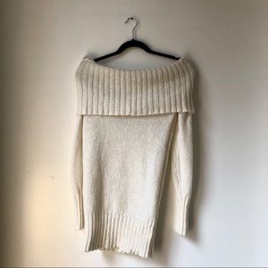 Jacob fuzzy open shoulder sweater